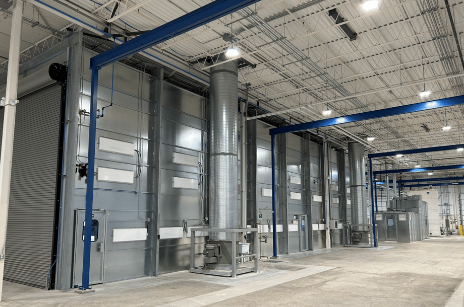 Custom Booth for Transportation Finishing System